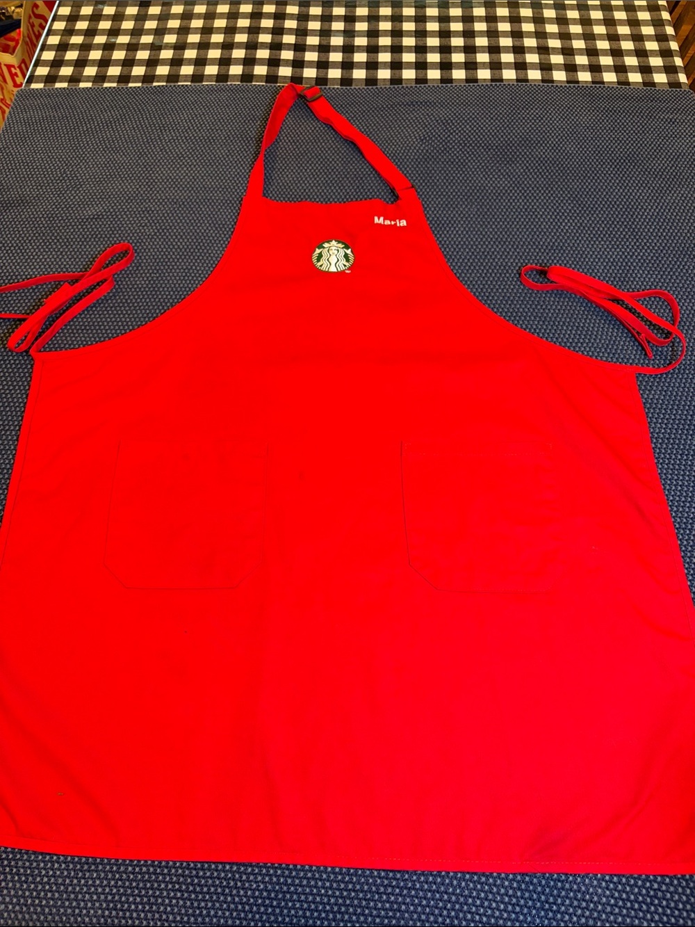 Starbucks coffee embroidered red barista employee uniform “Maria”- costume